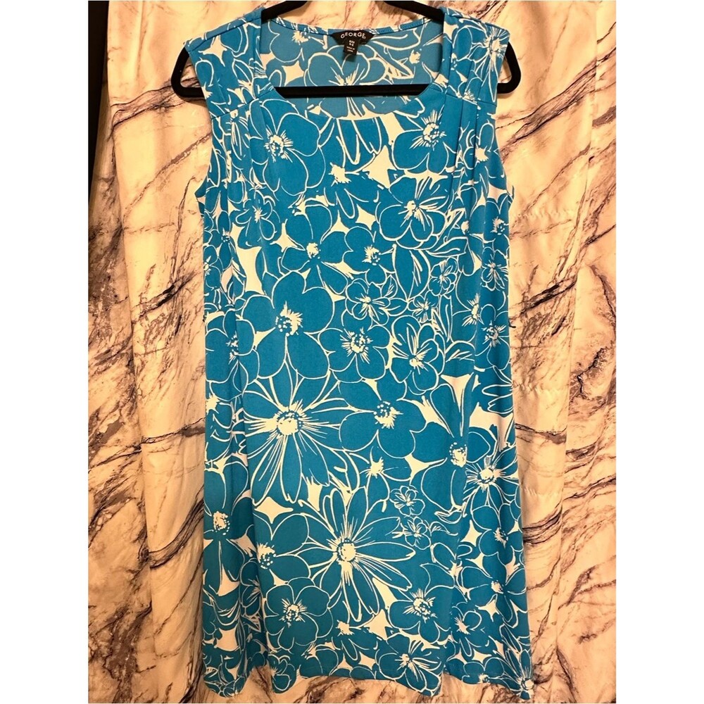 George Bright Blue & White Floral Dress